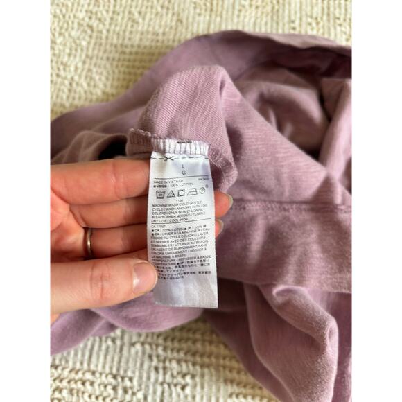 Banana Republic Slub Crew Neck Top Raglan Sleeve Pink Purple Pre-owned - Picture 7 of 8